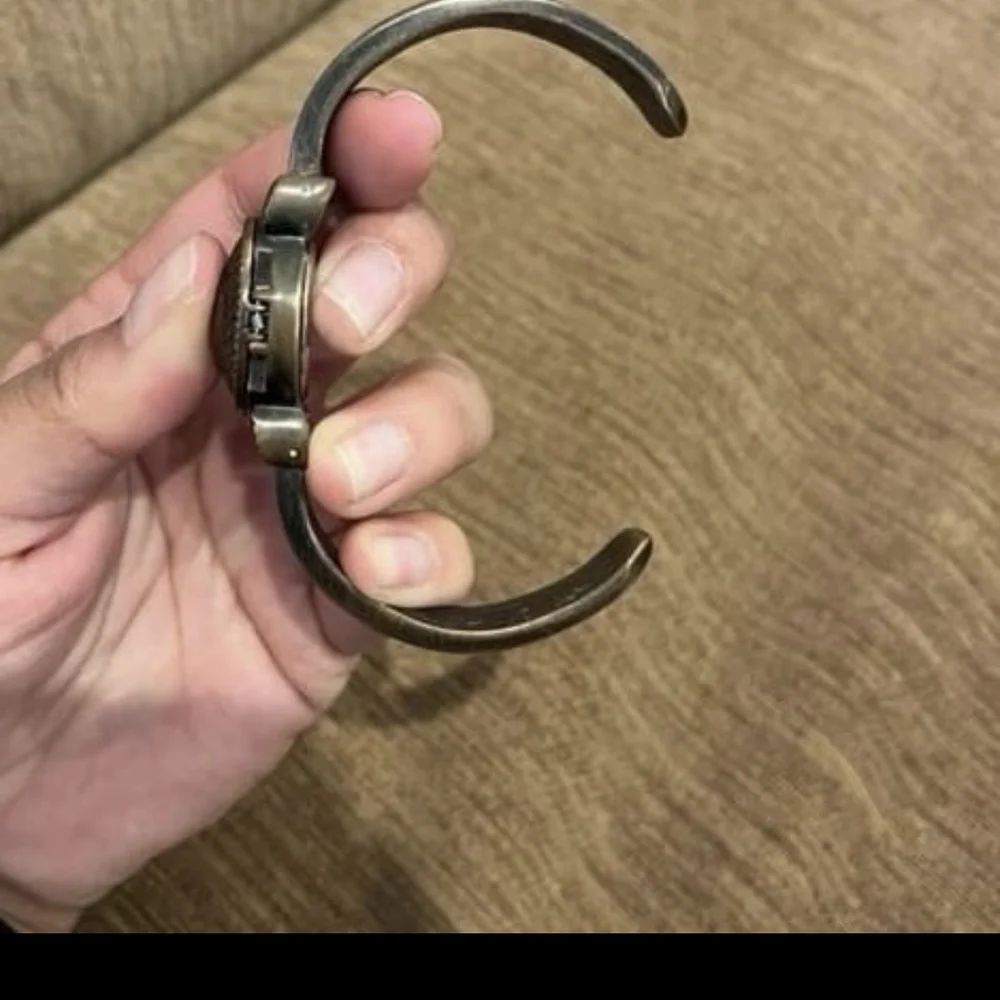 Vintage cottagecore hidden watch bangle bracelet